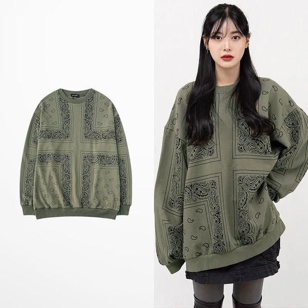 

men's hoodies & sweatshirts retro insty cartoon cashew nut print clothing mens fashion high street hip hop green color men and women, Black