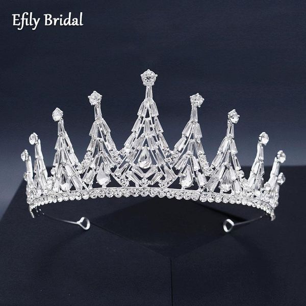 

hair clips & barrettes efily crystal wedding crown headpiece sliver color accessories for women bridal tiara luxury jewelry party bridesmaid, Golden;silver