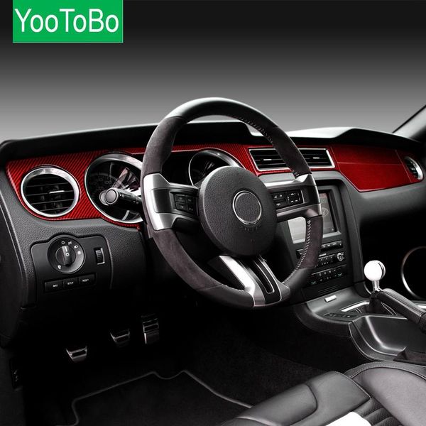 

for mustang 2009-2013 carbon fiber car stickers dashboard instrument panel trim cover interior moulding decorative strips other accesso acce