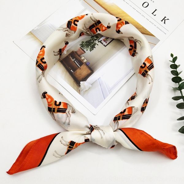 

dTh8 korean women's square cravat professional stewardesssilk ties printing multi-functional scarveskorean scarveswomen's, Black;gray