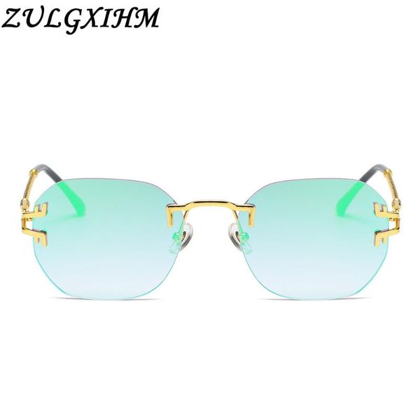 

sunglasses fashion rectangle women rimless small lens classical alloy metal sun glasses men uv400, White;black