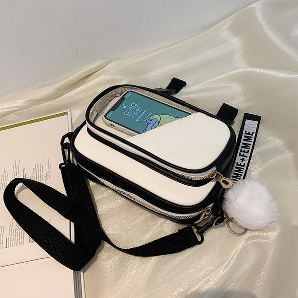 

evening bags color stitching pu leather crossbody for women 2021 summer luxury quality fashion shoulder female handbags and purses