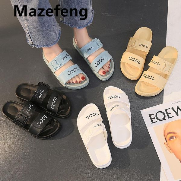 

2021 new slippers women summer thick bottom indoor home female home bathroom non-slip soft ins tide to wear cool slippers, Black
