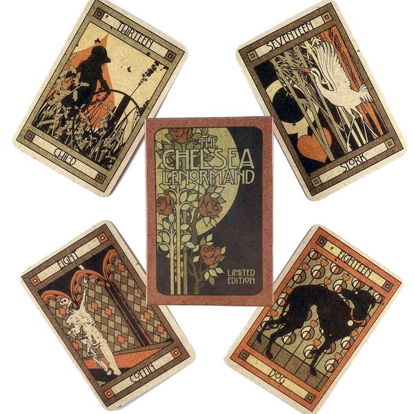 

chelsea lenormand oracles cards leisure party table game fortune-telling prophecy tarot deck with guide book