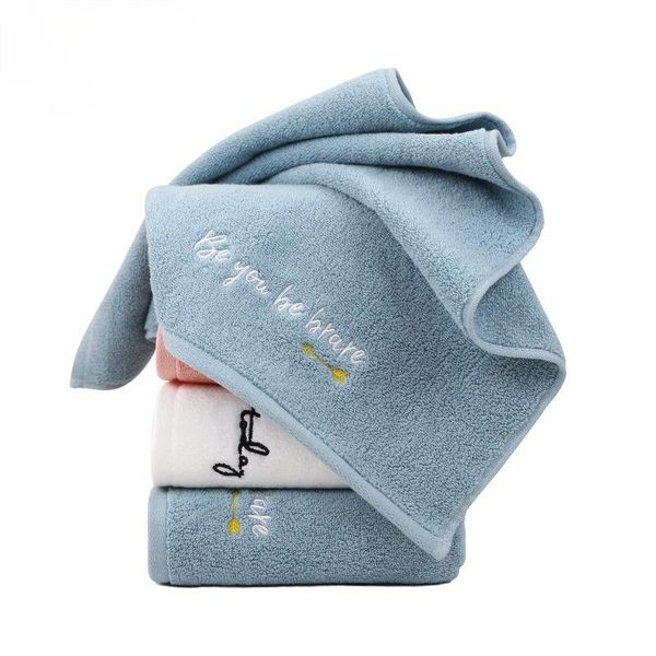 

towel 100% cotton plain embroidery household face pure thick soft water-absorbing simple