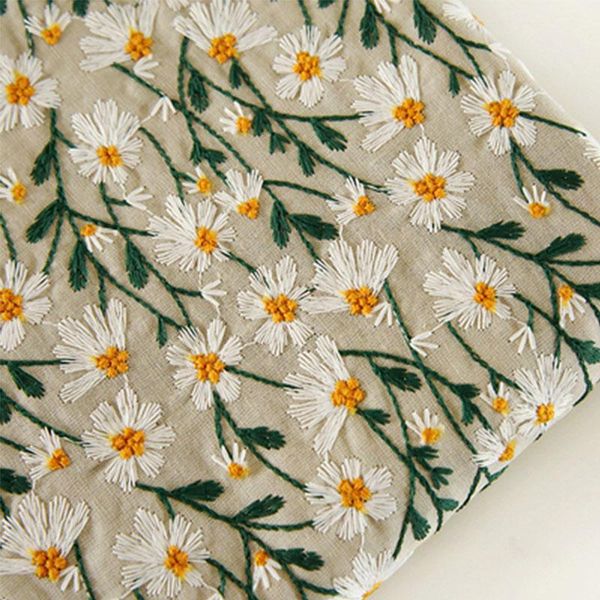

cushion/decorative pillow stereoscopic embroidery daisy flower cotton linen cushion cover retro countryside throw home decoration 45x45cm zi