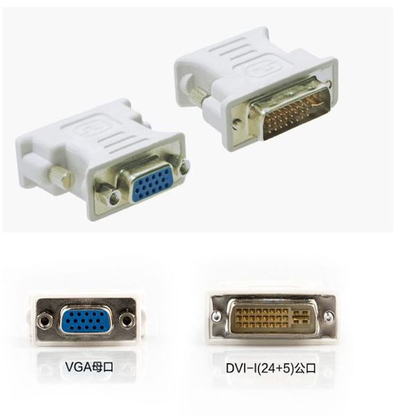 DVI 24 + 1 24 + 5 Masculino para VGA Female Adaptador Video Conversor Conectores para DVD HDTV TV PC Laptop