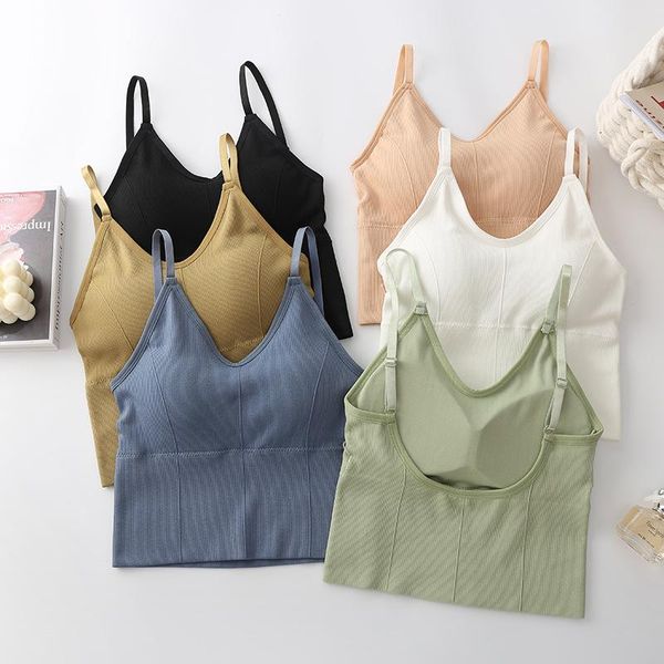 

gym clothing sports bra tube underwear yoga brassiere without steel ring ladies women wireless push upwith chest pad bodice vest, White;black