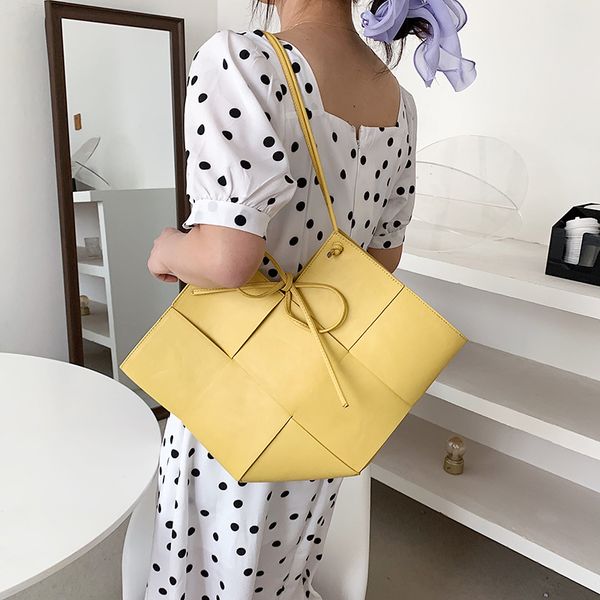 

women woven totes evening bag design square lattice handmade weave shoulder bags luxury ladys handbag retro basket