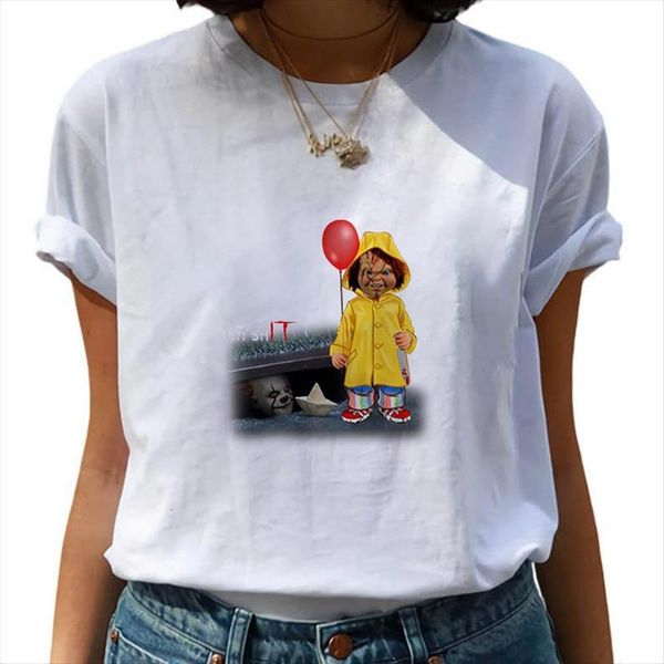

graphic funny harajuku cartoon girls womens t shirt casual cool streetwear, White