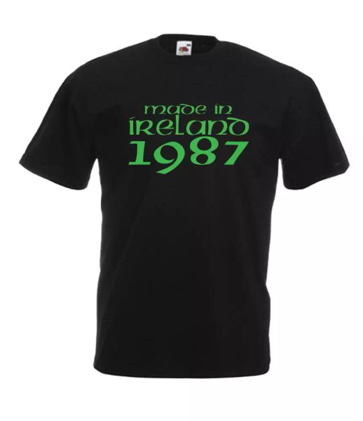 

ireland 1987 xmas gift idea mens women t shirts multi-color s-2xl, White;black