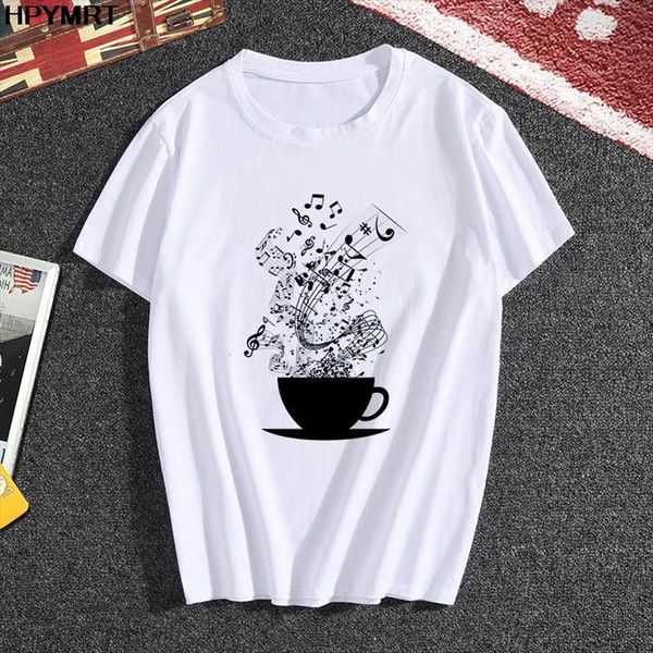 

fun music note printed women t shirt hipster short sleeve fashion harajuku white o neck