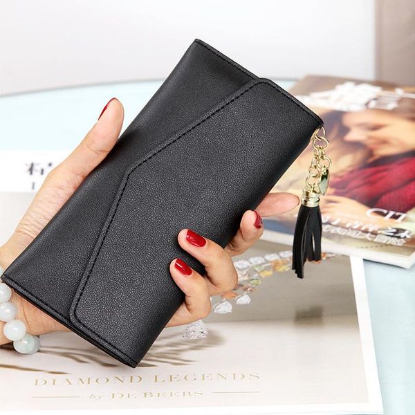 

wallets 2021 women's wallet mid-length ladies fashion large-capacity, Red;black