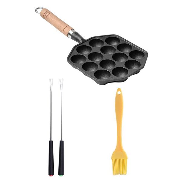 

pans 1 set takoyaki pan nonstick baking tray diy tool (assorted color)