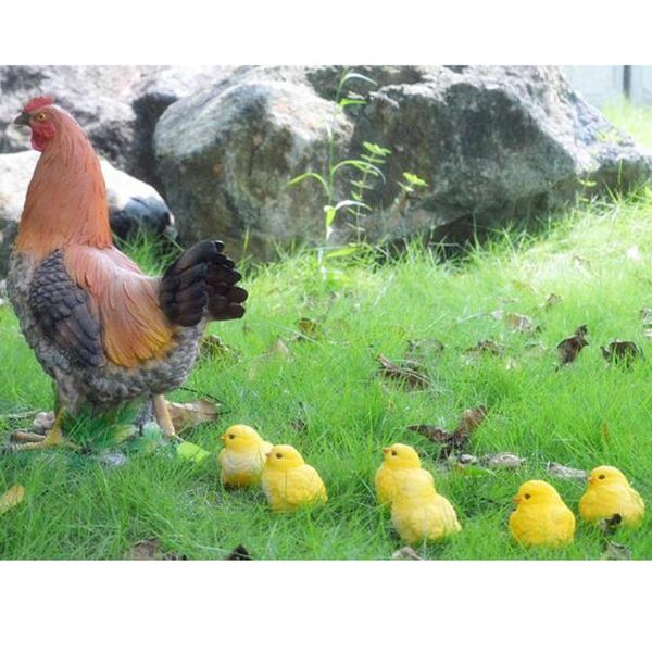 

garden decorations outdoor resin animals statue chicken family ornament figurine yard decor artificial figure home decoration