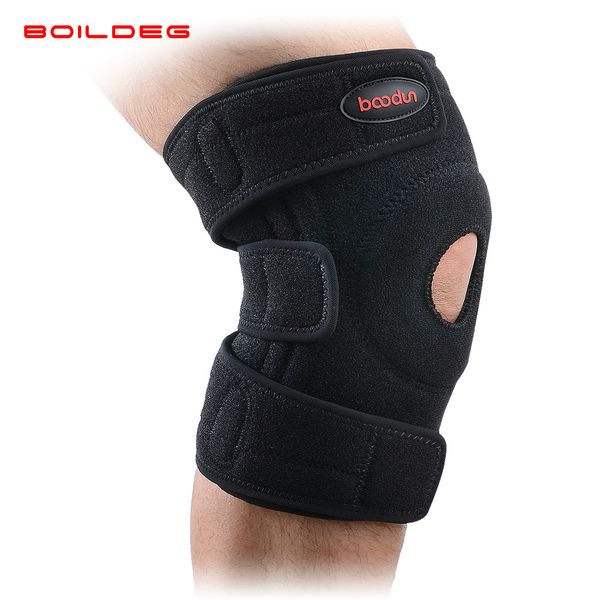 

brand knee pads support sleeve protector elastic knees pad brace springs gym sports basketball volleyball running, Black;gray