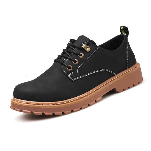

dress shoes autumn winter boots men walking casual leather mens martin male work safety x0lw, Black