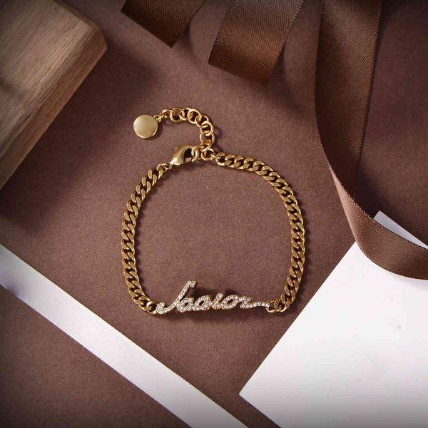 

70% off luxury jewelry 2021 new full letter brass bracelet, Silver