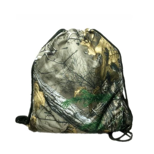 

stuff sacks hunting forest dead leaves camouflage pine tree bionics drawstring bag tactical shoulder