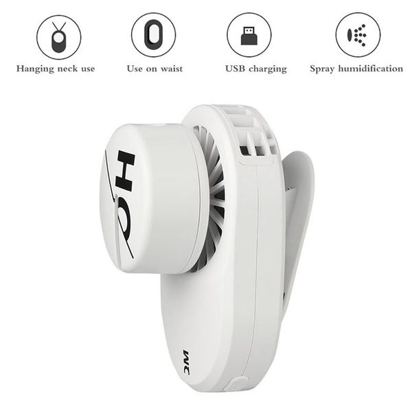 

-portable mini fan mist cooler usb rechargeable neck air conditioner with three modes for outdoor travel electric fans
