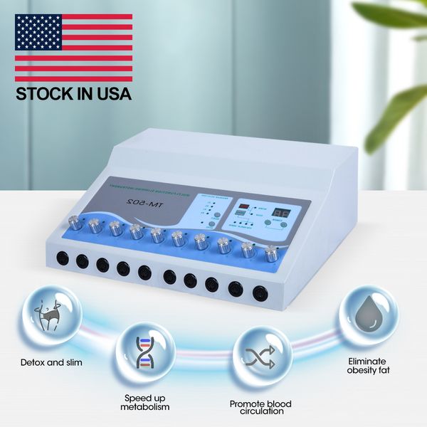 Lagerbestand in den USA!!! TM-502 Hochwertiger Körperschlankheits-Fitness-Thermion-Elektro-Muskelstimulator Russische Wellen EMS Elektro-Muskelstimulator