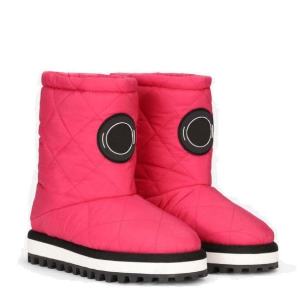 

boots winter 2021 women's water proof fabric glossy multicolor letter patch platform snow female keep warm ankle boot shoes, Black