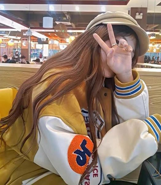 

women's jackets 2021 jacket y2k autumn and winter woolen fried street baseball uniform wild couple lovers suit on the tide, Black;brown
