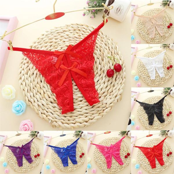 

women's panties womens open croch lace bow lady briefs -rise knickers thongs underwear lenceria sensual mujer 2021, Black;pink