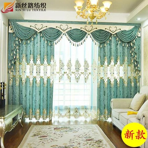 

curtain & drapes european style curtains for living room bedroom embroidered tulle chenille high-end valance custom