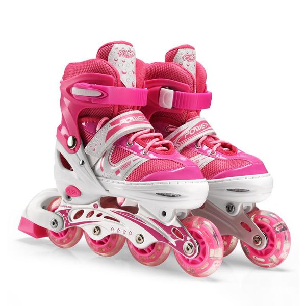 

flashing roller children inline skate shoes wheels rollerblades pink skeelers sports equipment bi50ss & skates