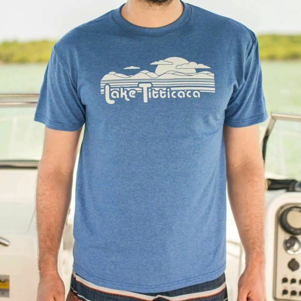 

lake titticaca t-shirt | mens short sleeve graphic t-shirt, White;black