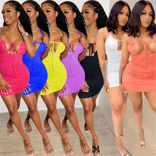 

casual dresses wholesale items bulk y2k dress summer bind women fashion party club mini wear 2021 bodycon solid clothes m7131 by dhl, Black;gray