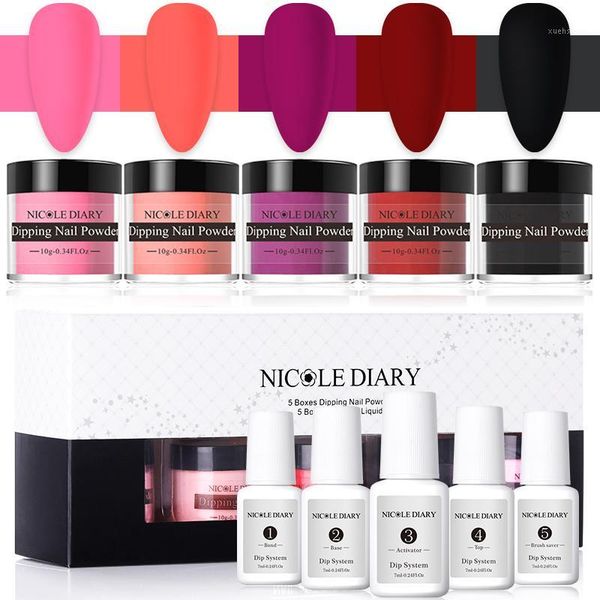 

diary dipping nail powder matte luminous glitter set dip dust art decoration natural dry1, Silver;gold