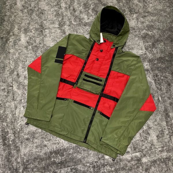 

men causal windbreaker jackets fashion hooded coats long sleeve outdoor hip hop streetwear spring autumn winter coat, Black;brown