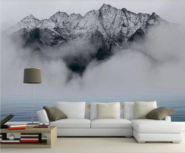 

custom large-scale mural wallpaper wall covering chinese ink landscape simple tv background wallpapers