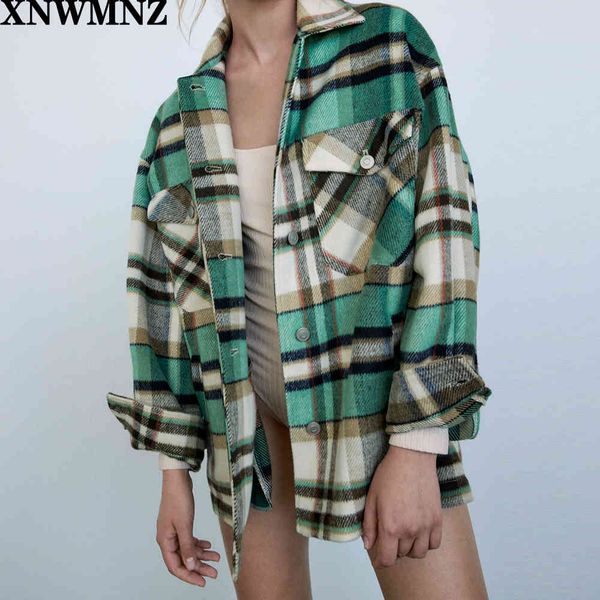 

women check overshirt collared with long sleeves front pockets fastening metal buttons female mujer 210520, Black;brown