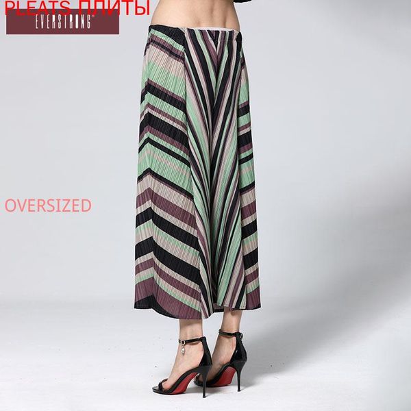

miyake pleated wide leg pants simple loose breathable elastic harem pleats oggers women femme women's & capris, Black;white