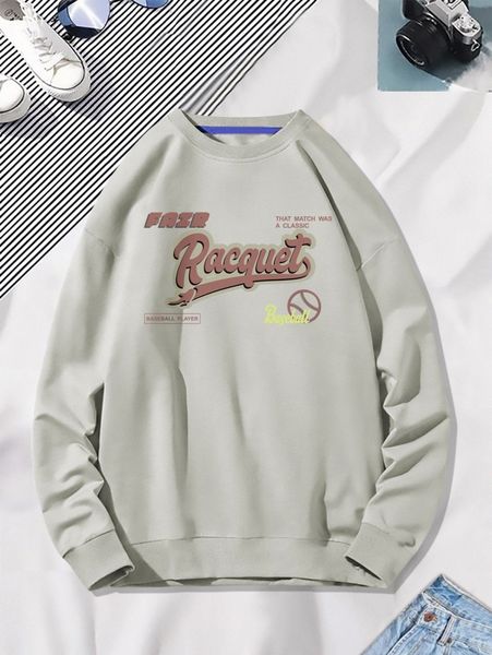 

men baseball & slogan graphic pullover l1if#, Black