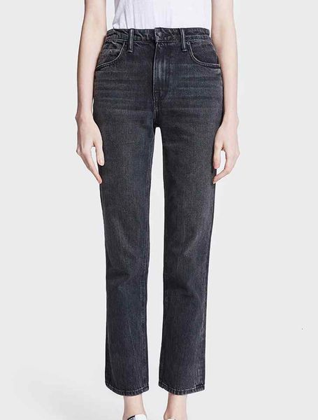 

jeans 2021 autumn women's high waist loose non-stretch straight ninth r2ww, Blue