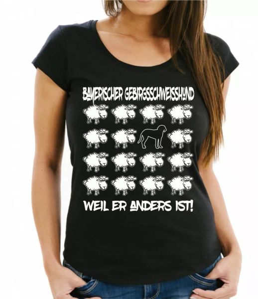 

bavarian mountain welding dog ladies t-shirt black sheep bgs women dog dogs, White;black