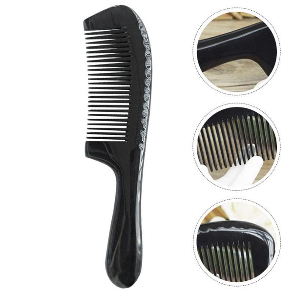 

hair brushes 1pc natural ox horn comb straighter elegant thicken edge, Silver