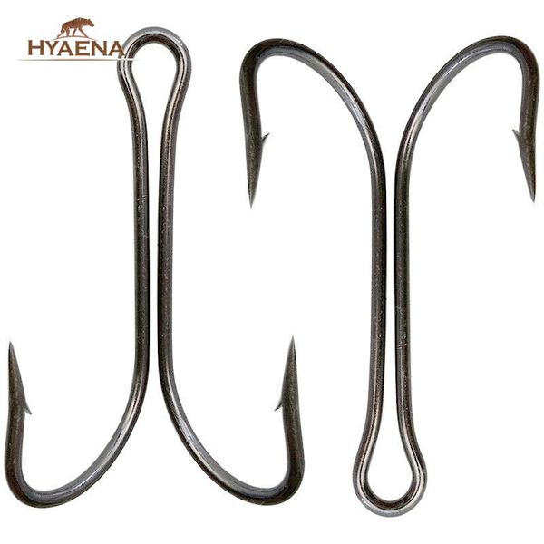 

fishing hooks hyaena 100pcs/lot 1 2 4 6 8 1/0 2/0 3/0 4/0 high carbon double small tying hook for jig