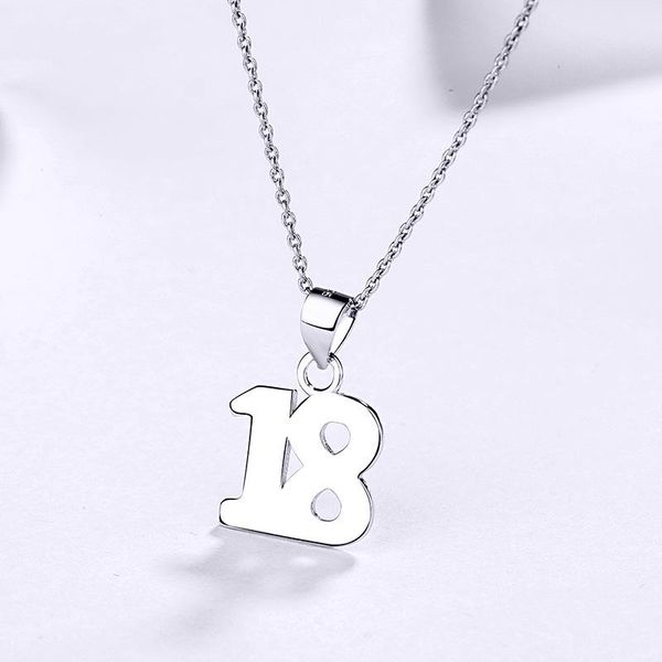 

chains prc7 sterling silver 925 digital pendant necklace number 18 jewelry