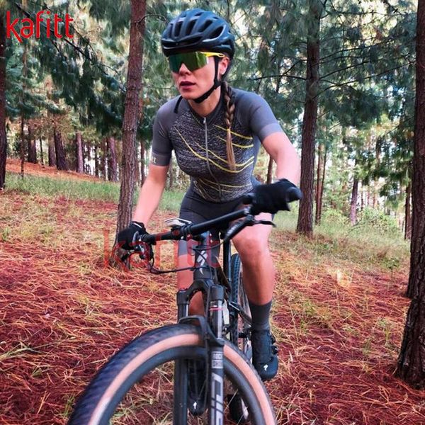 

racing sets cafete summer ladies triathlon short-sleeved breathable cycling sweatshirt suit tight-fitting bib mountain bike team jersey, Black;blue