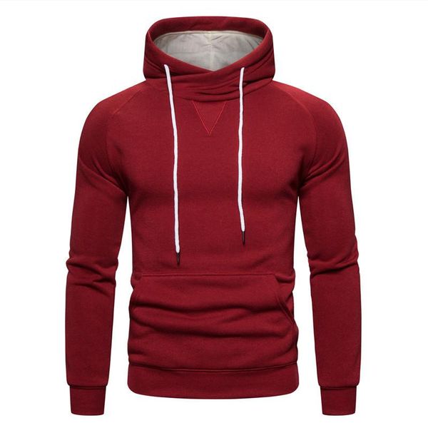 

men's hoodies & sweatshirts european and american cotton sweater solid color fleece turtleneck men, Black