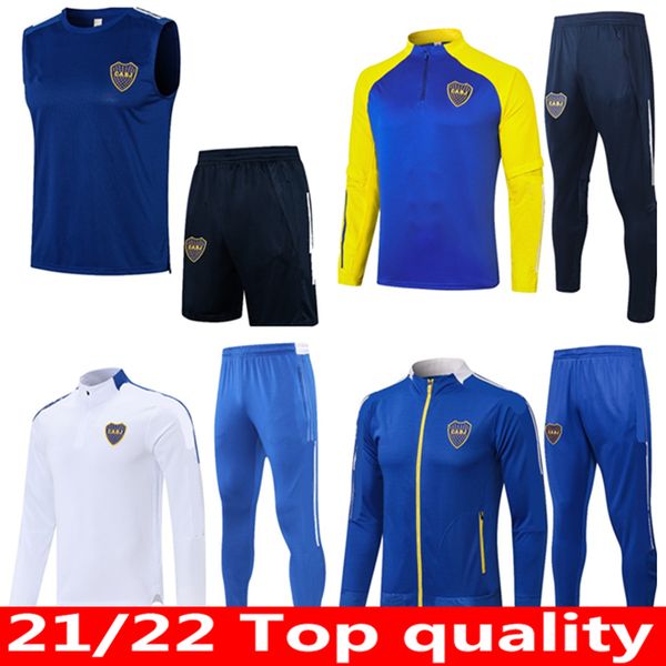

20 21 22 boca juniors soccer training suit polo kit 2021 2022 argentina jacket tevez maradona de rossi kun aguero football tracksuit, Black