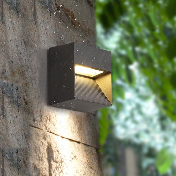 

outdoor wall lamp ip65 waterproof led step light garden courtyard pathway aisle porch aluminum surface mounted stair lamps