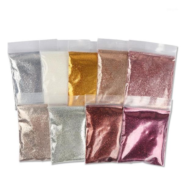 

10g shiny nail art glitter powder design gold silver sequins dust sparkly chrome pigment for diy polish manicure decoration1, Silver;gold