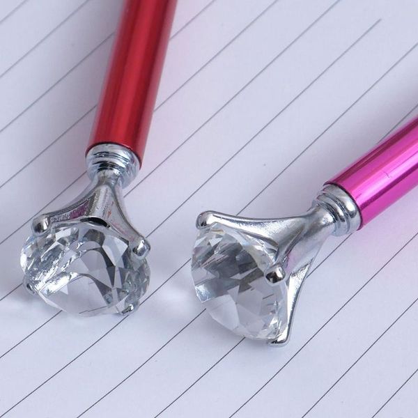 

ballpoint pens limit shows ruby rose diamond crystal pen creative student business office writing 0.7mm blue black refill, Blue;orange