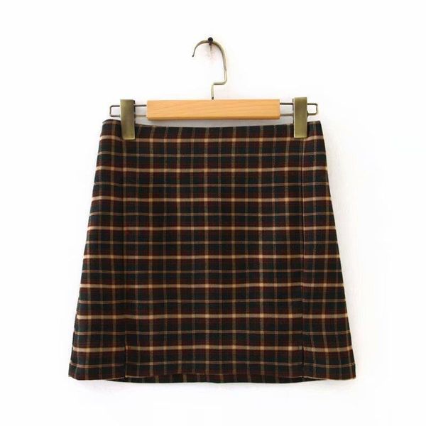 

ms xc1709 european and womens skirts american wind style plaid, Black